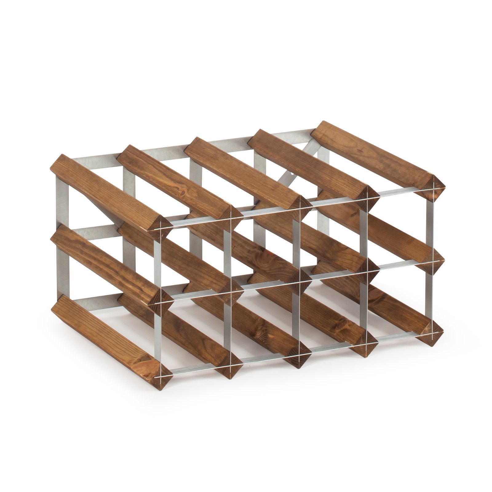 12 Bottle Wooden Wine Rack - Sturdy Countertop Wine Storage Organizer for Kitchen, Bar & Dining Room - Perfect for Home, Restaurant or Gift