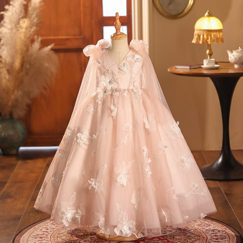 Elegant Baby Pink Birthday Party Dress for Toddlers - Formal Girls' Dresses for Special Occasions, Photo Shoots & Celebrations