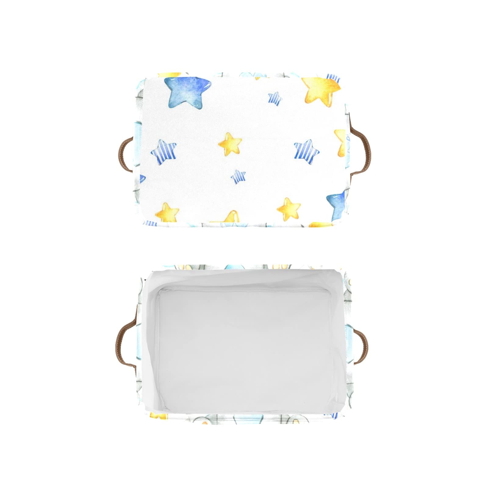 Personalized Elephant Star Storage Bins - Custom Nursery Organizer with Handles for Baby Clothes, Toys & Home Supplies (1-Pack) | Perfect for Nursery Decor & Kids Room Organization
