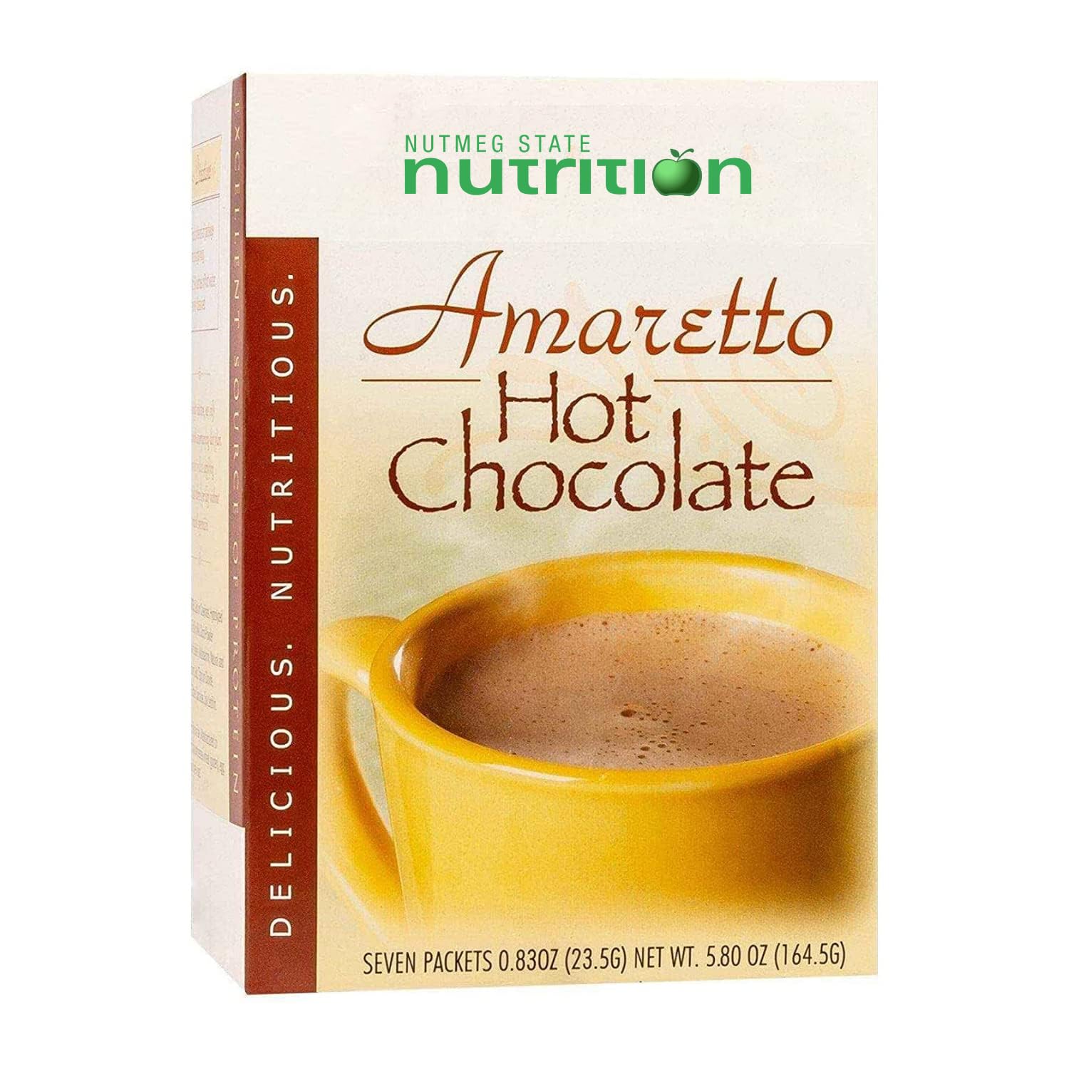 HealthyWise High Protein Hot Cocoa Mix - 15g Protein, Low Carb, Low Calorie Instant Hot Chocolate (Amaretto Flavor) - 7 Servings Per Pack - Perfect for Post-Workout Recovery & Winter Warmth
