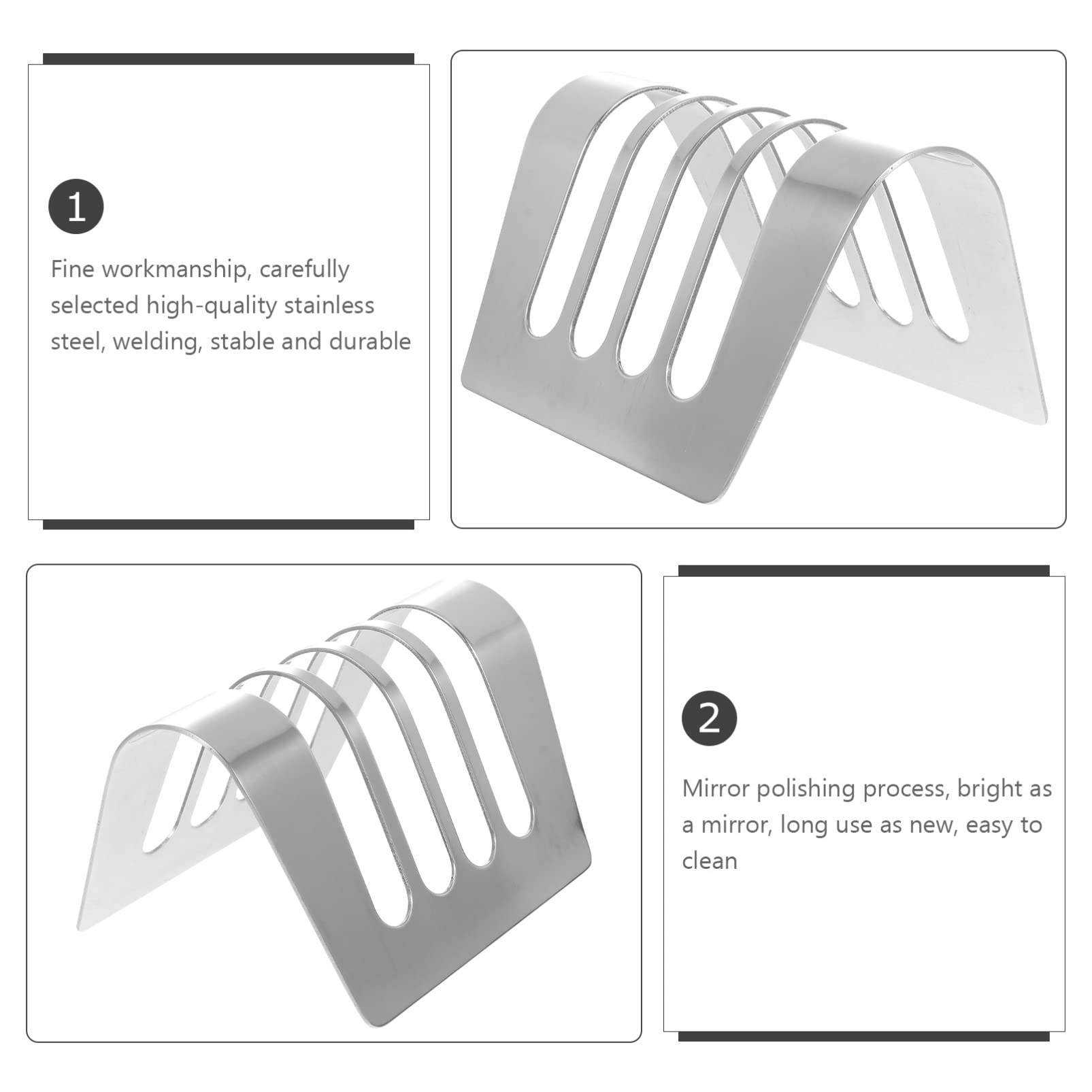 Stainless Steel Sandwich Bread Holder - Toast Rack for Buffet, Hotel & Kitchen Use - Bread Serving Stand for Sliced Toast Storage & Display