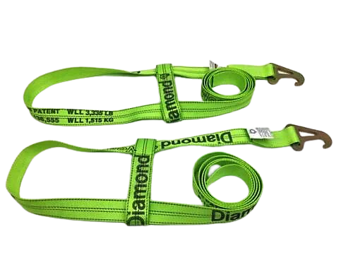 2 Pack Heavy Duty DIAMOND WEAVE Wheel Lift Straps for Jerr Dan MPL Element Basket - Durable Towing Straps for Auto Recovery & Vehicle Transport (Ideal for Tow Trucks & Roadside Assistance)