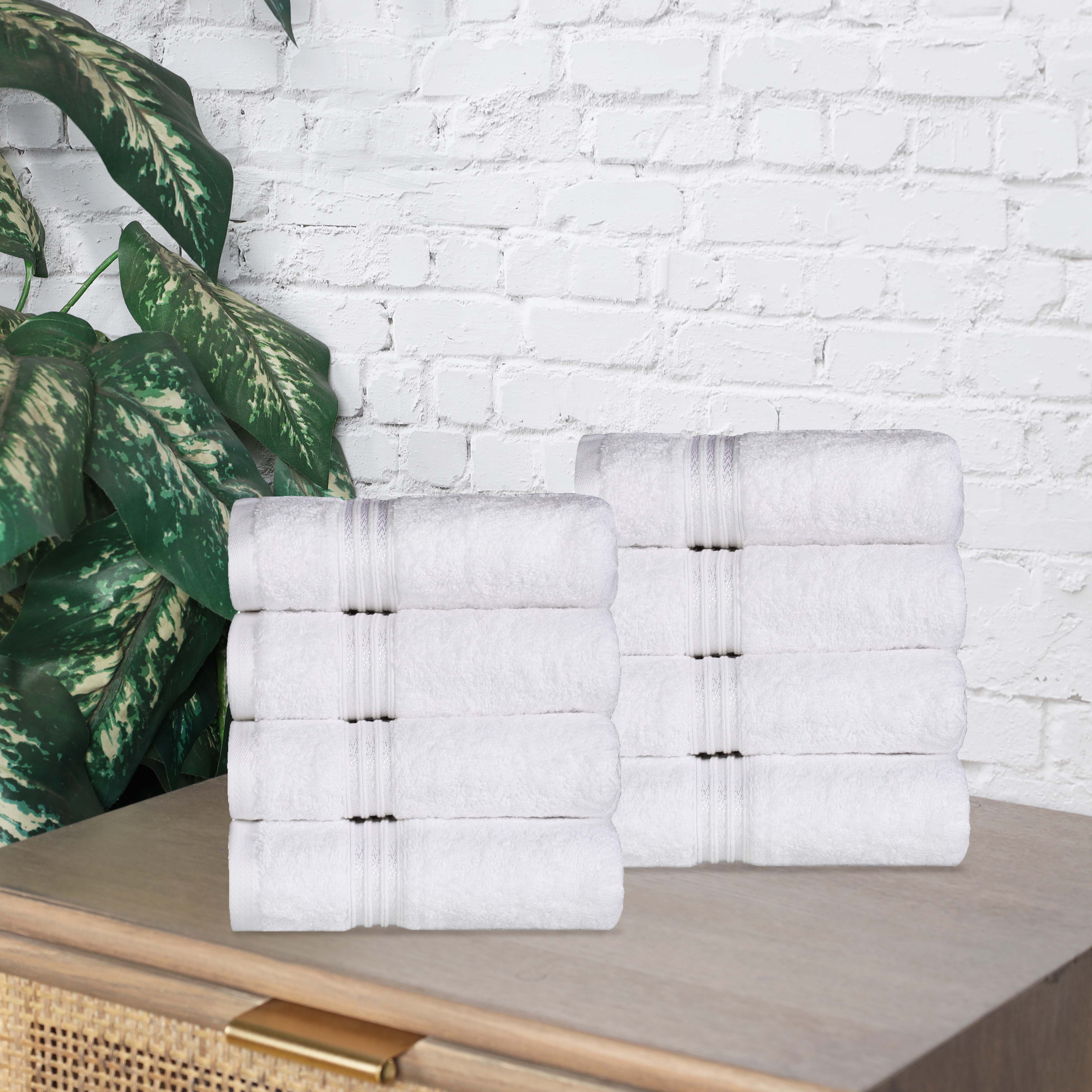 Premium Egyptian Cotton Hand Towels - Ultra Soft & Highly Absorbent Bath Towel Set of 8 for Bathroom, Spa & Guest Use