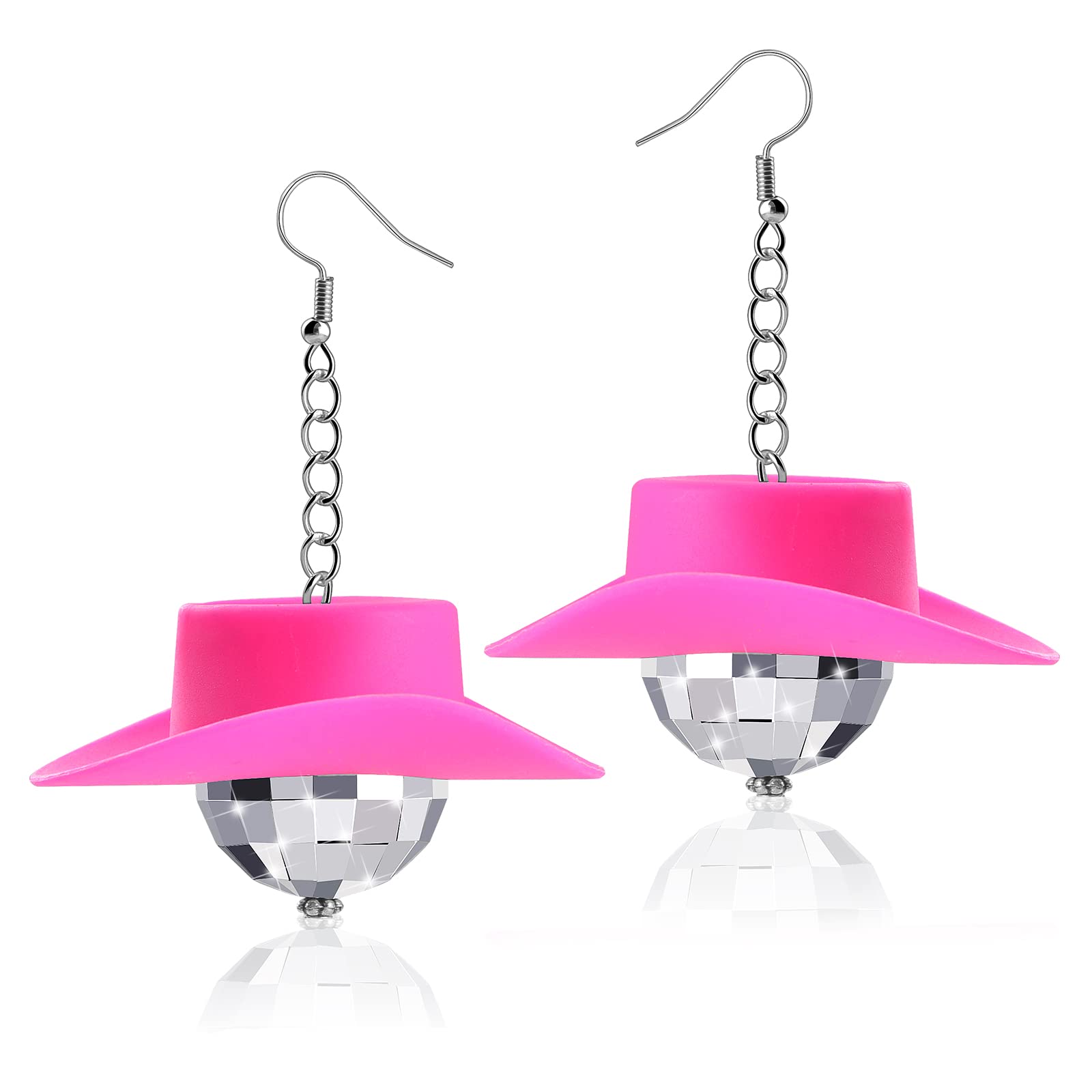 Cowgirl Earrings for Women - Western Disco Ball Dangle Earrings - Perfect for Bachelorette Parties, Country Concerts & Cowgirl Themed Events