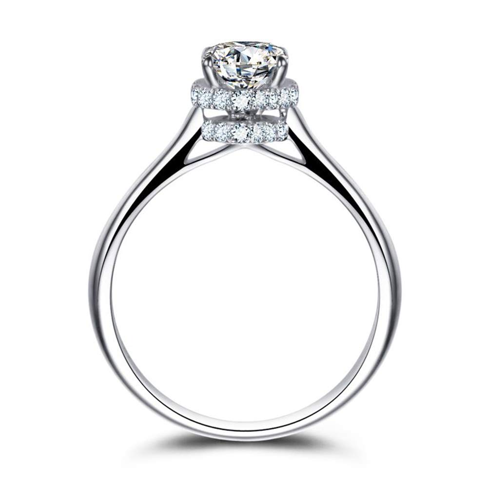 Jeulia 2 Carat Solitaire Engagement Ring - 925 Sterling Silver Round Cut Cubic Zirconia Wedding Band - White Gold Plated Eternity Promise Ring for Women - Anniversary Jewelry Gift for Her (Perfect for Proposals, Weddings & Romantic Occasions)