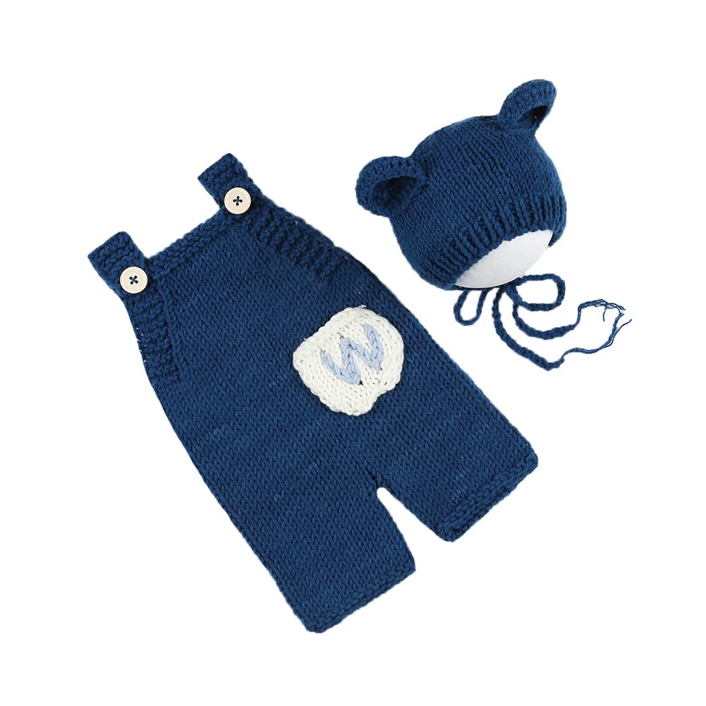 Adorable Newborn Photography Bear Outfits - Soft Crochet Knitted Romper for Baby Photoshoot (Boy & Girl) - Perfect for First Birthday, Christening & Family Portrait Sessions