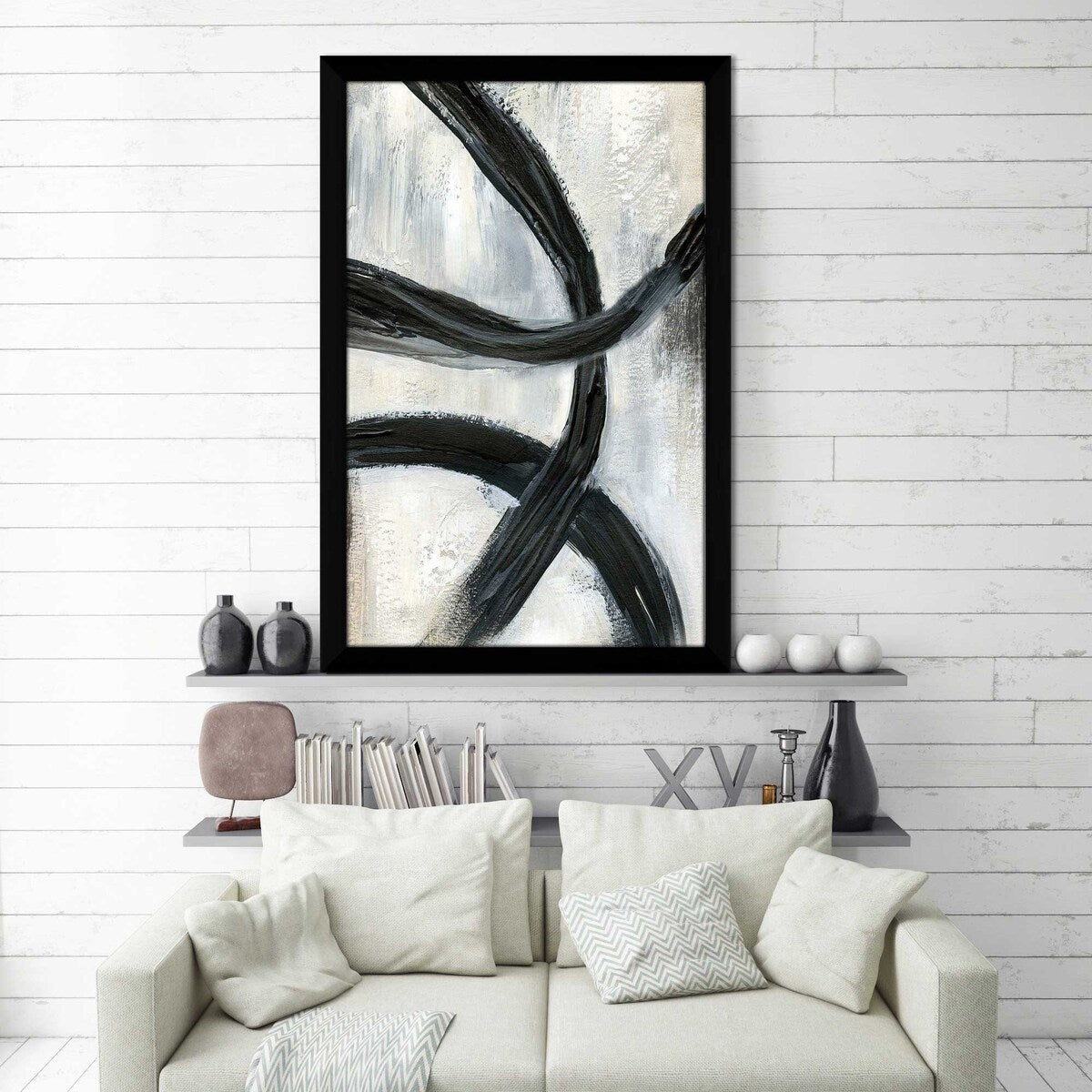Abstract Rings II (Vertical) by Nan - Modern Acrylic Wall Art Print for Living Room, Bedroom & Office Decor - Contemporary Home & Office Wall Decorations