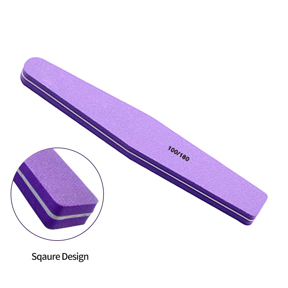 Sminakh 10-Pack Washable Double-Sided Nail Buffer Files - 100/180 Grit Soft Sponge Buffing & Sanding for Nail Art - Multicolor | Perfect for Manicures, Pedicures & At-Home Nail Care