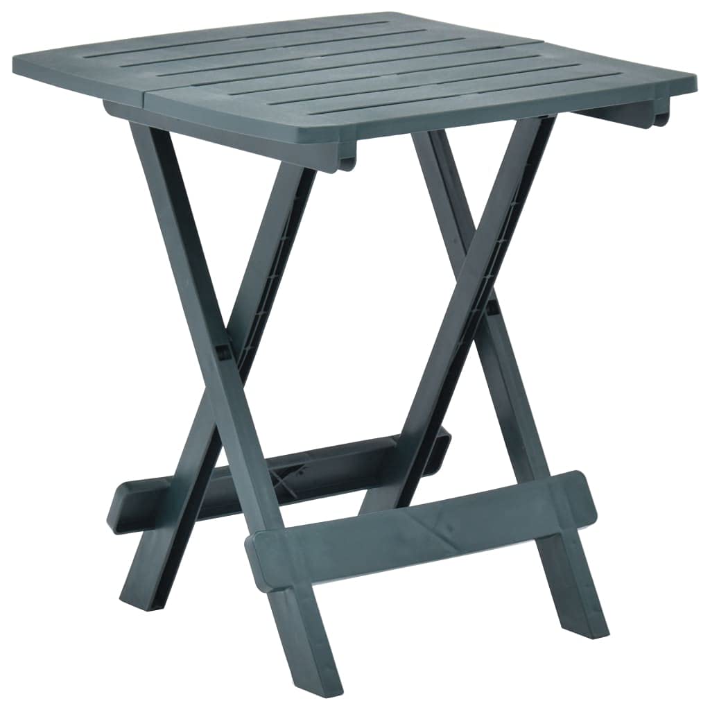 Foldable Side Table - Durable Plastic Coffee Table for Outdoor & Indoor Use - Perfect for Garden, Balcony, Poolside, Living Room & Patio - Green Space-Saving End Table