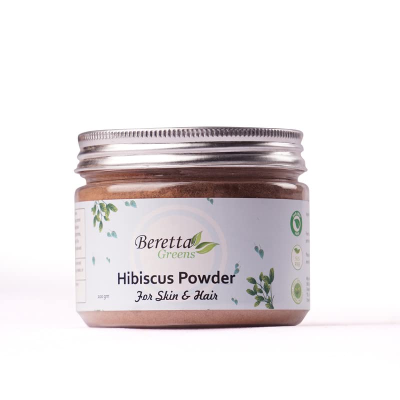 Beretta Greens Hibiscus Hair Pack Powder - 100% Pure & Natural for Dull Hair & Dry Scalp | Promotes Hair Growth & Scalp Health | Perfect for Daily Hair Care & Ayurvedic Treatments (100g)
