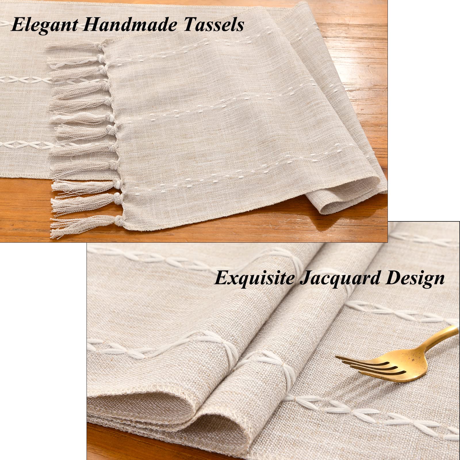 Wracra Rustic Linen Table Runner 36