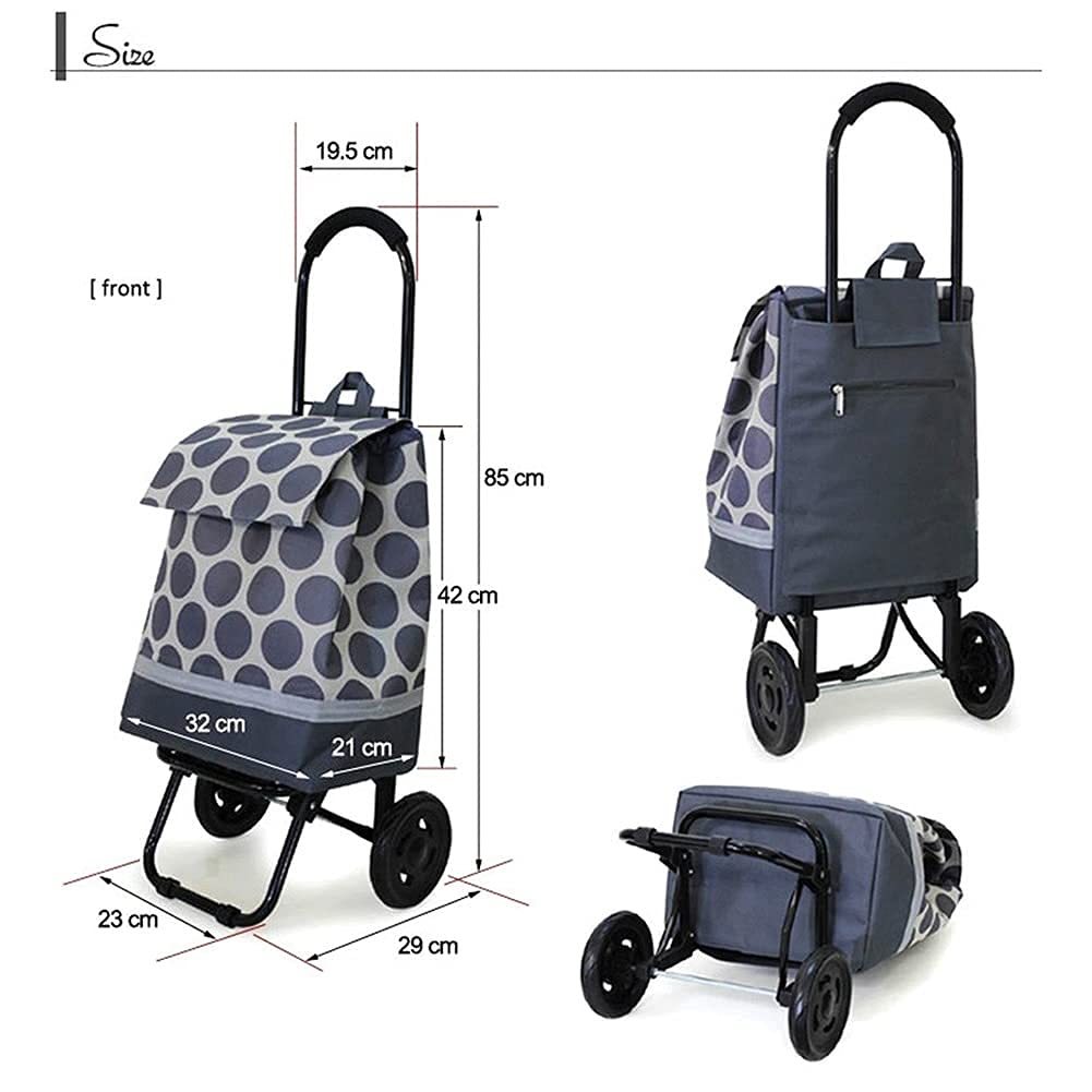 Foldable Collapsible Wagon Cart with Removable Canvas Bag - Heavy Duty Utility Cart with Wheels for Grocery Shopping, Beach, Camping, Picnic & Outdoor Activities (Beige)