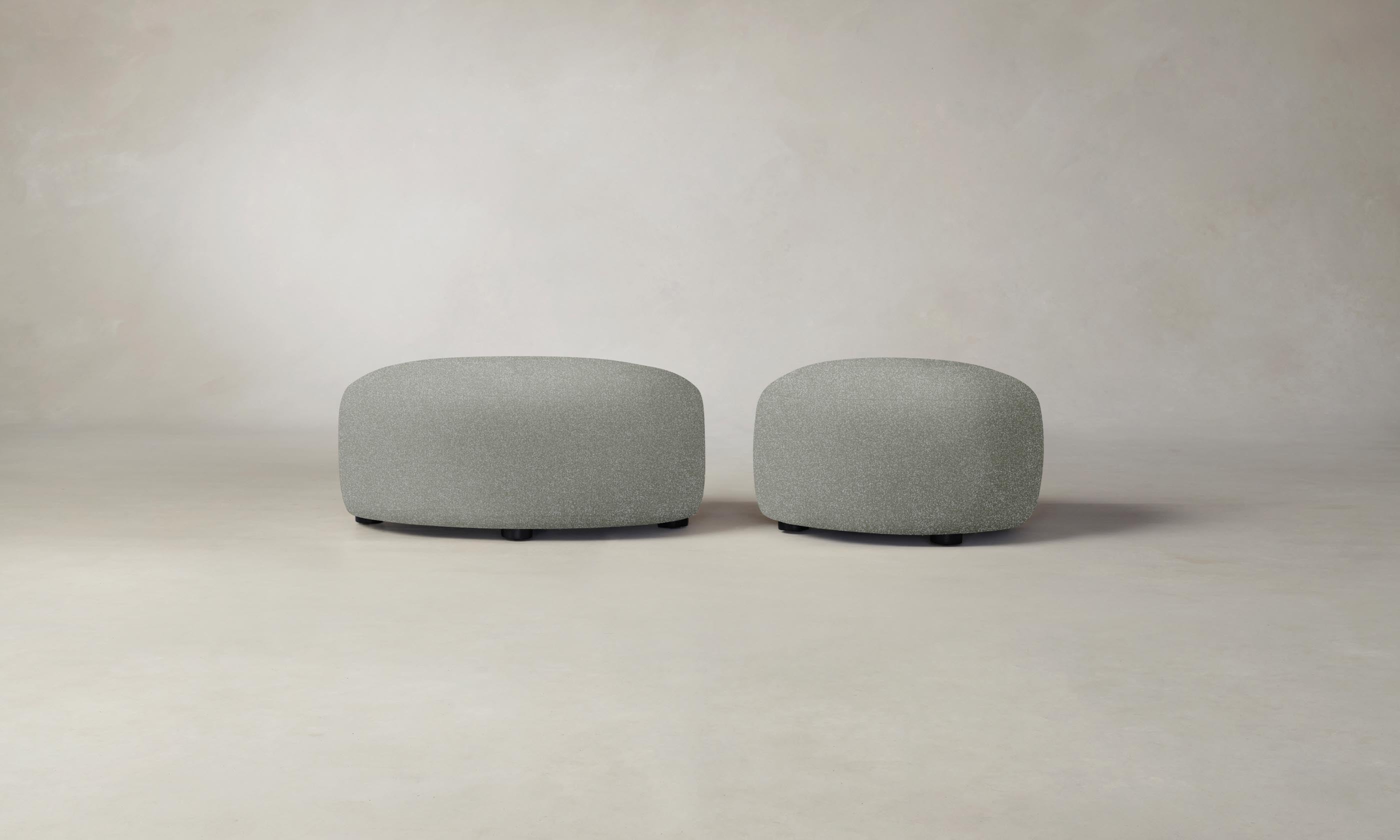 Premium Chelsea Ottoman with Merino Granite Upholstery - Stylish Footrest & Extra Seating for Living Room, Bedroom, or Office