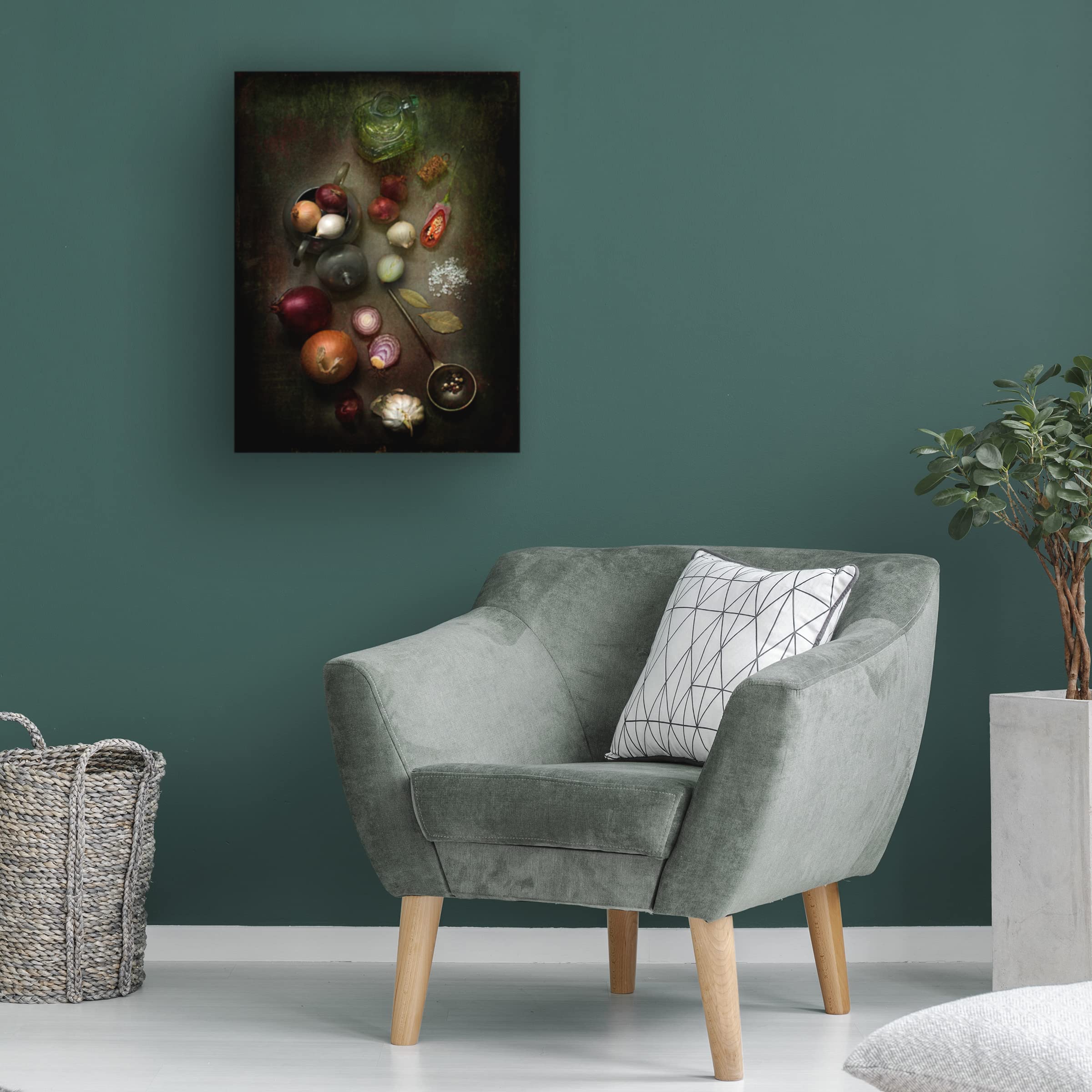 Trademark Fine Art 'The Recipe Onion Soup' Canvas Wall Art by Bernadette Heemskerk - French Onion Soup Recipe Painting for Kitchen Decor & Dining Room Wall Art