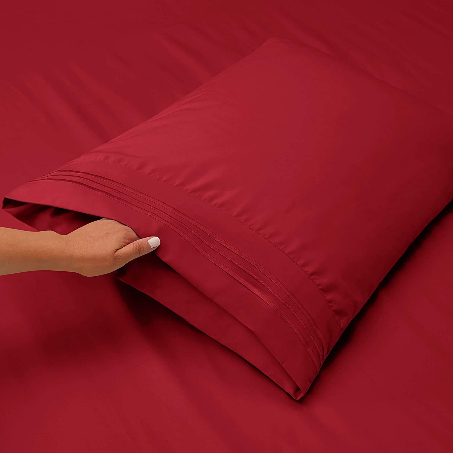 4Pcs 800 Thread Count 100% Soft Cotton Bed Sheet Set - Deep Pocket Fits Mattress Up to 16