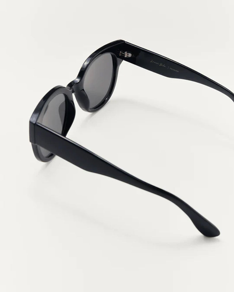 Z Supply Lunch Date Sunglasses - Classic Black Aviator Style for Women | Perfect for Outdoor Dining, Beach Days & Summer Fashion