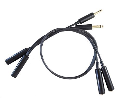 FARO Aircraft Double Headset Y Adapter - Dual Pilot Headphone Splitter for Aviation & Flight Training - Compatible with Bose A20, David Clark, Lightspeed Headsets - Perfect for Cockpit Communication & Flight Simulators