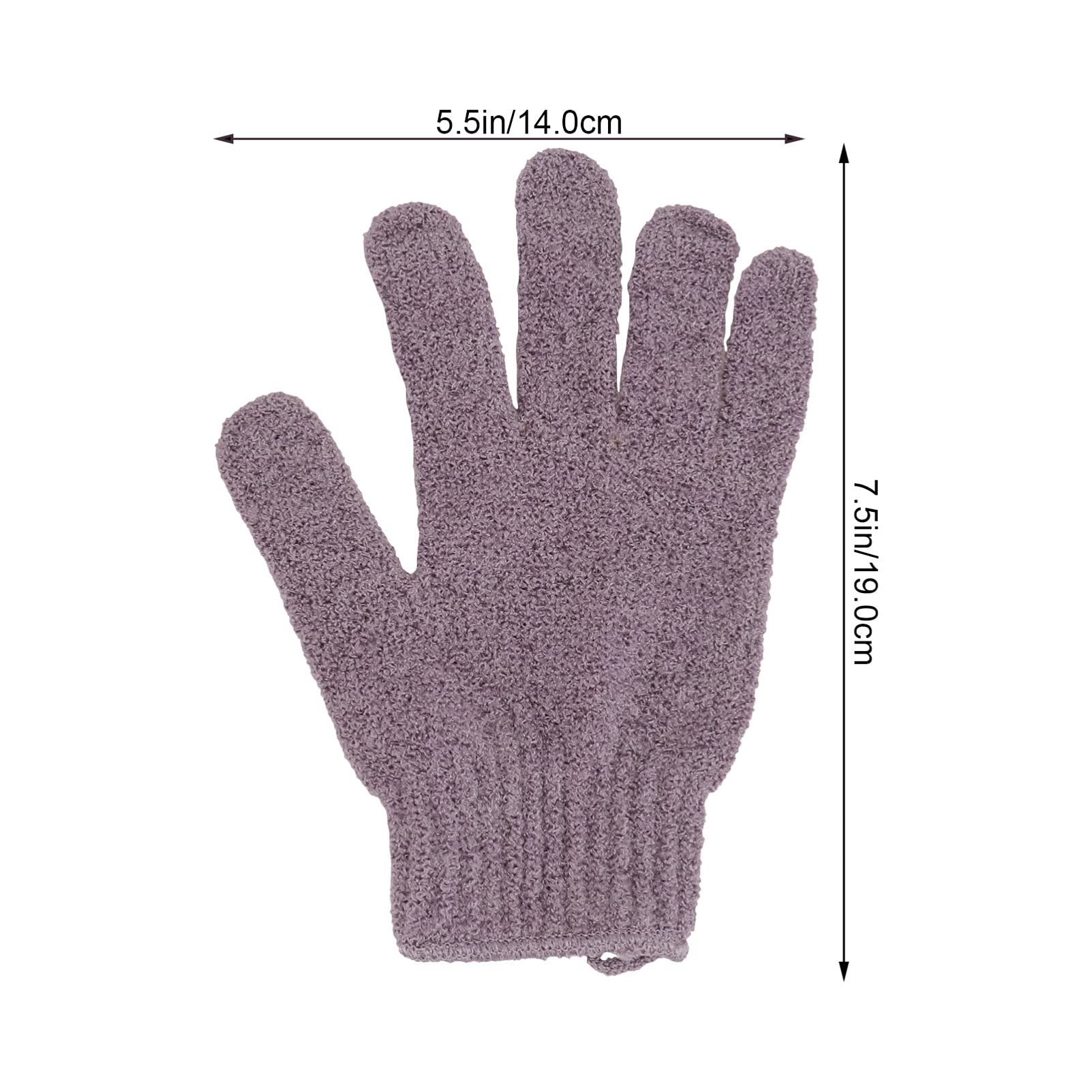 Lurrose 2-Pair Exfoliating Bath Gloves for Deep Cleansing & Smooth Skin - Soft Body Scrub Mittens for Shower & Spa (Purple) - Perfect for Dry Brushing & Dead Skin Removal