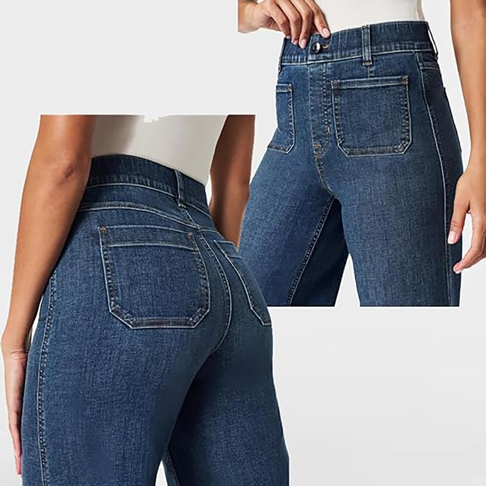 Asilion High Waisted Tummy Control Cropped Wide Leg Pants for Women - Comfortable Twill Fabric, Stretchy & Flattering Fit - Perfect for Work, Casual Outfits & Travel