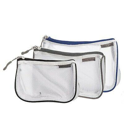 Travelon Set of 3 Waterproof Travel Pouches - Small, Medium & Large Size Organizer Bags for Passport, Money, Cosmetics & Essentials | Perfect for Vacation, Business Trips & Daily Use