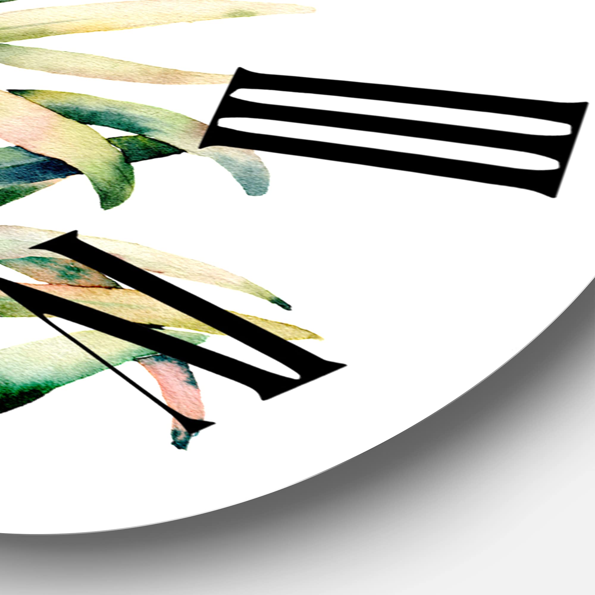 DesignQ Traditional Wall Clock 'Autumn Grass Branches' - Large Floral Botanical Wall Clock for Home, Office & Living Room Decor - Perfect for Farmhouse, Bedroom & Kitchen Wall Decoration
