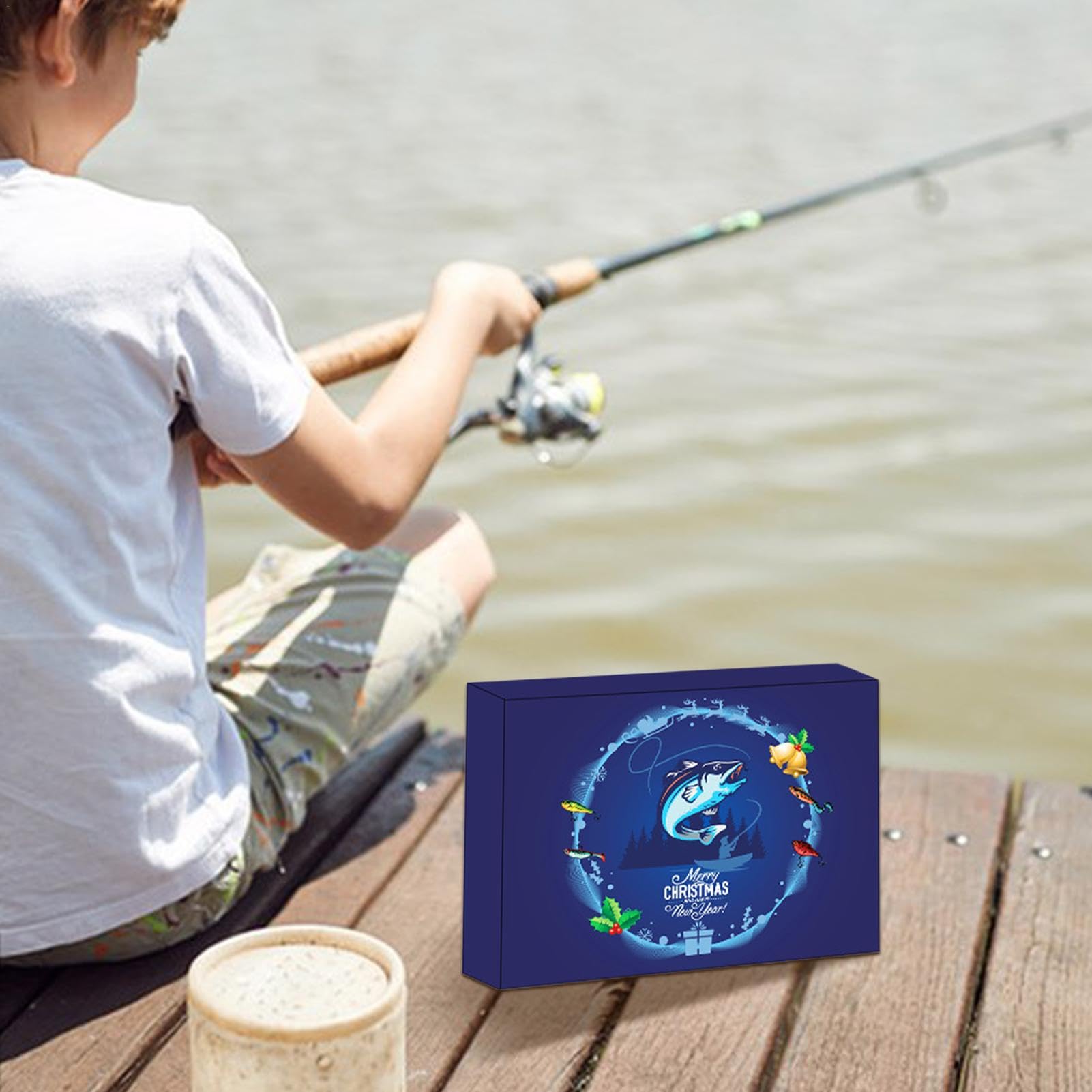 24-Day Fishing Advent Calendar - Countdown to Christmas with 24 Fishing Lures - Perfect Gift for Adult Men & Teen Boys - Great for Holiday Fishing Trips & Outdoor Adventures