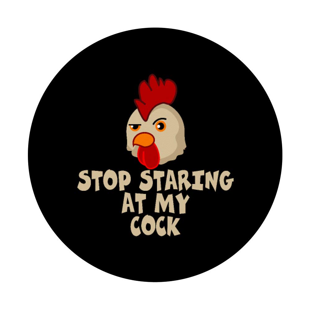 Funny Chicken T-Shirt - Stop Staring At My Cock Novelty Shirt with Matching PopSockets Phone Grip & Stand | Perfect Gift for Poultry Lovers, Farm Humor & Animal Theme Parties