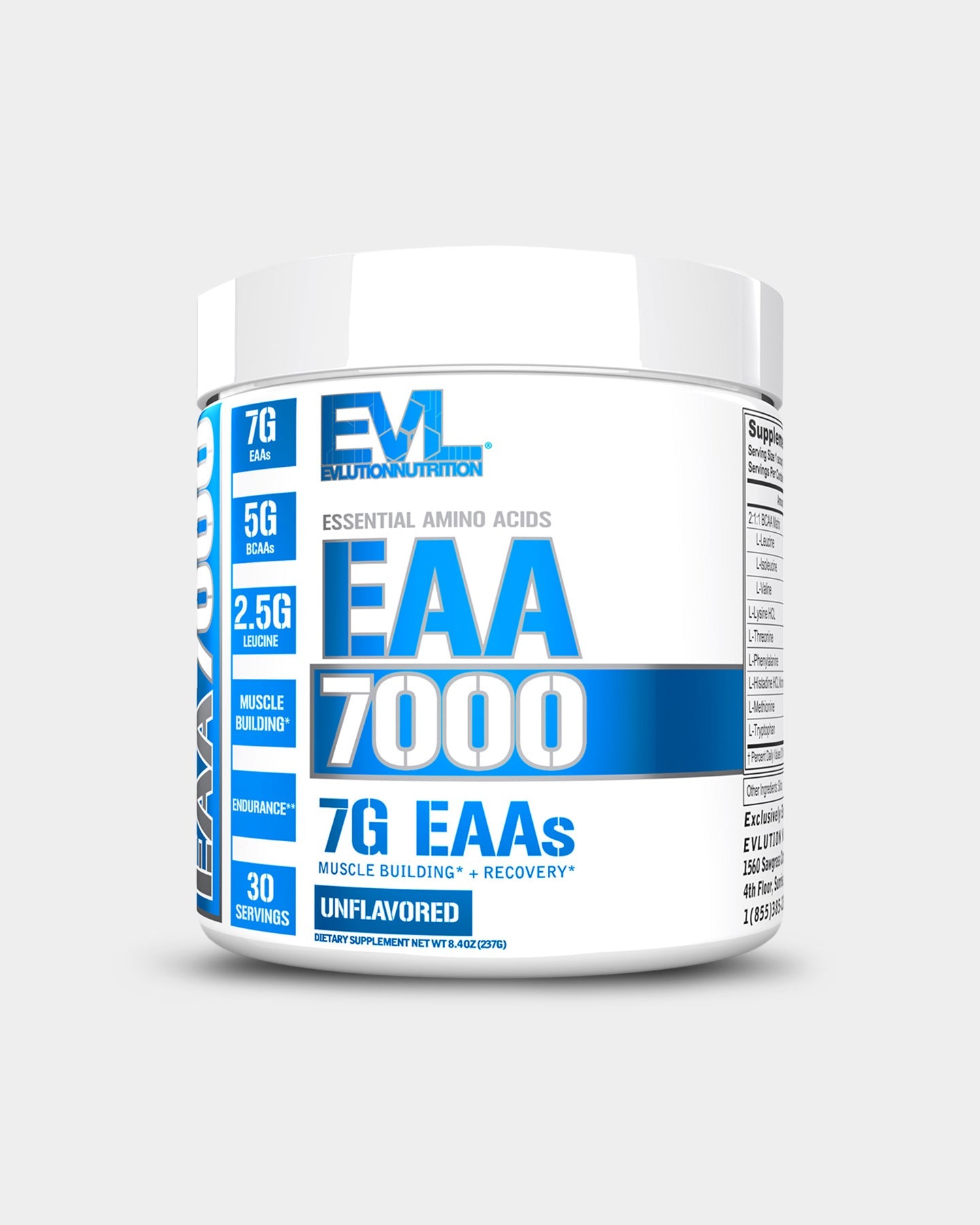 EVLUTION NUTRITION EAA7000 Essential Amino Acid Supplement - 7000mg Branched Chain Amino Acids (BCAAs) for Muscle Recovery, Endurance & Performance - Pre Workout & Post Workout Supplement for Athletes & Fitness Enthusiasts