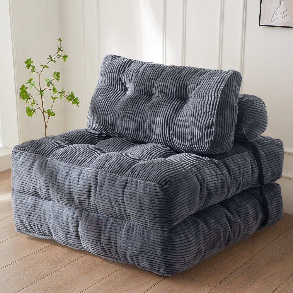 MAXYOYO Corduroy Sofa Bed - Convertible Sleeper Chair with Back Support | Comfortable for Living Room, Guest Room & Small Spaces