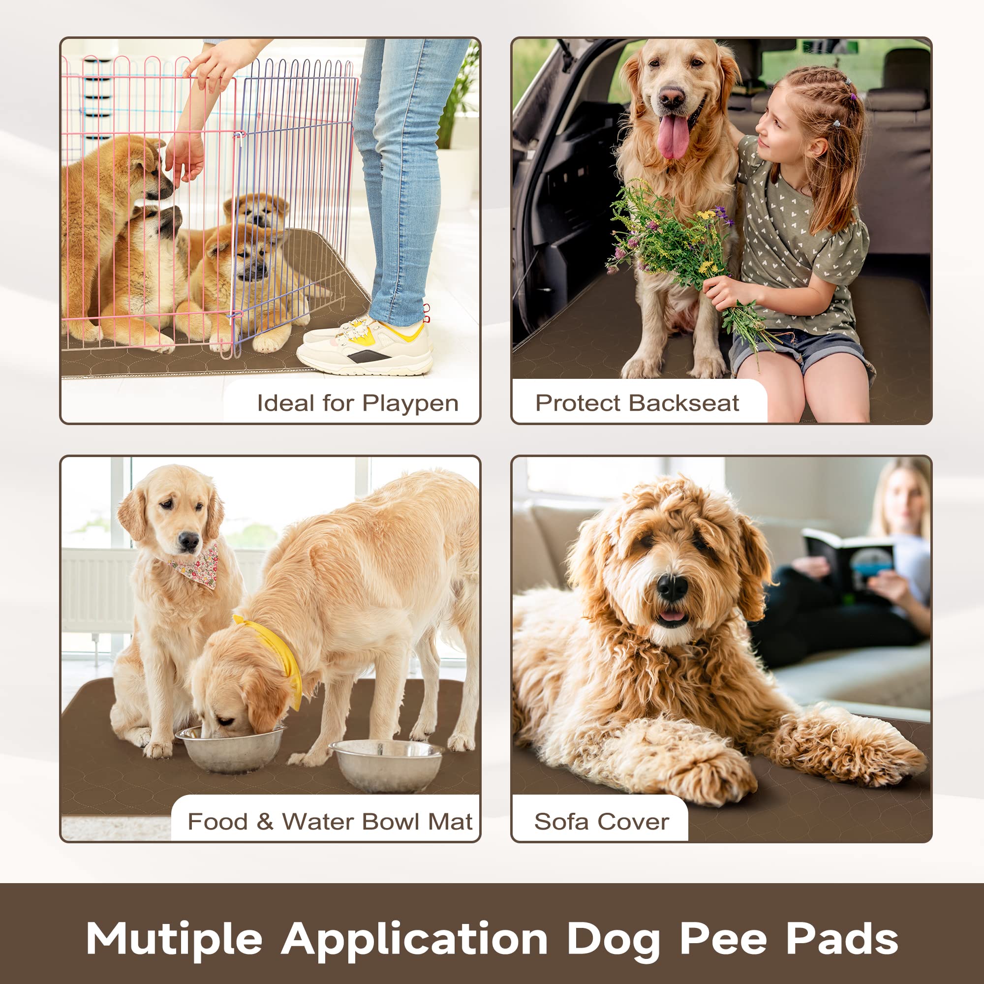 Paw Legend Washable Reusable Dog Pee Pads - Super Absorbent Puppy Training Pads (2 Pack) | Odor Control & Leak Proof | Perfect for House Training, Travel & Crate Use