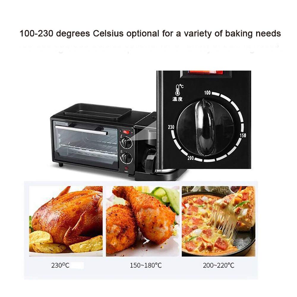3-in-1 Electric Breakfast Maker - Mini Drip Coffee Machine, Pizza Oven & Egg Toaster Combo | Perfect for Small Kitchens, Dorms & Office Use | Black