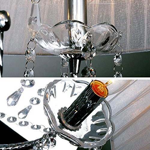 Modern Crystal Floor Lamp for Living Room & Bedroom - European Fabric Shade with Crystal Accents - Black Finish - Perfect for Ambient Lighting and Home Decor