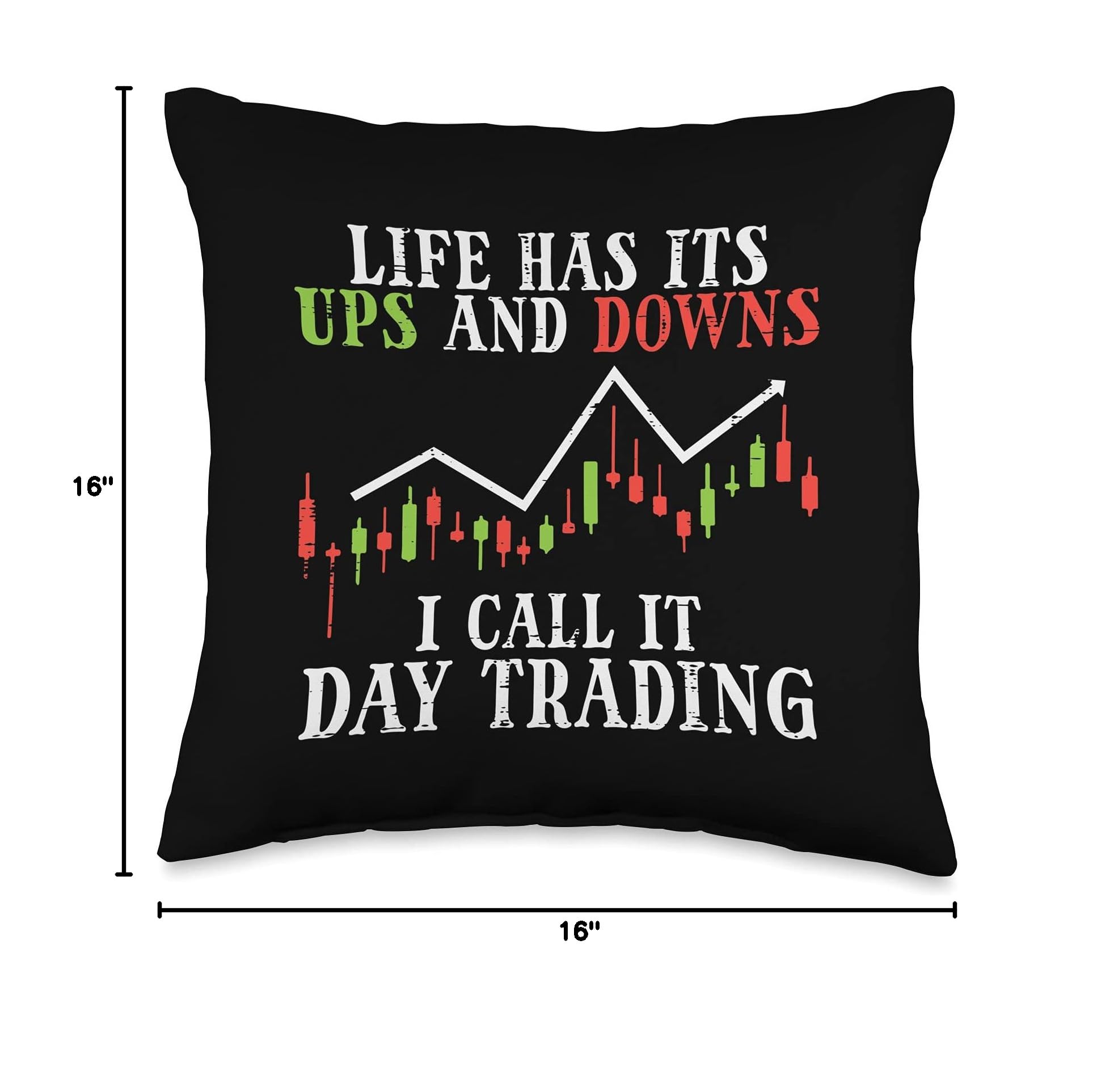 Crypto & Stock Market Trader Throw Pillow - Perfect for Day Trading Enthusiasts & Home Office Decor