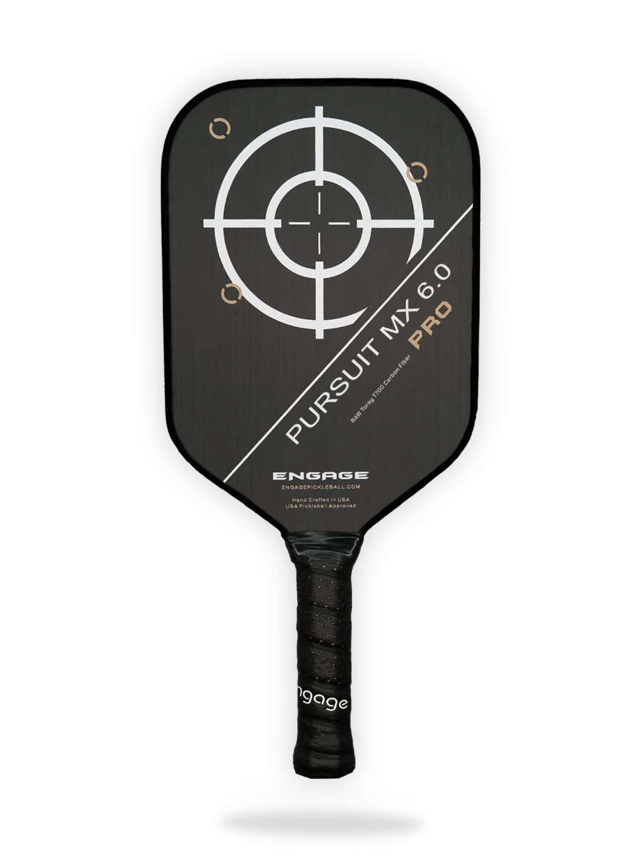 Engage Pursuit Pro MX 6.0 Pickleball Paddle - Carbon Fiber Face with Polymer Core - USAPA Approved for Tournament Play - Perfect for Competitive & Recreational Pickleball Players