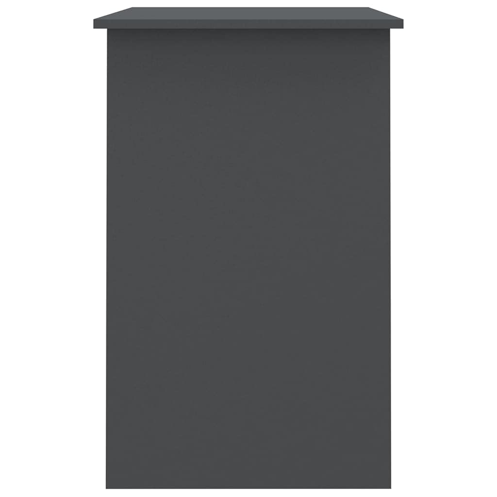 vidaXL Gray Engineered Wood Computer Desk with Drawer - Home Office Desk for Study, Work & Gaming | Space-Saving Modern Workstation