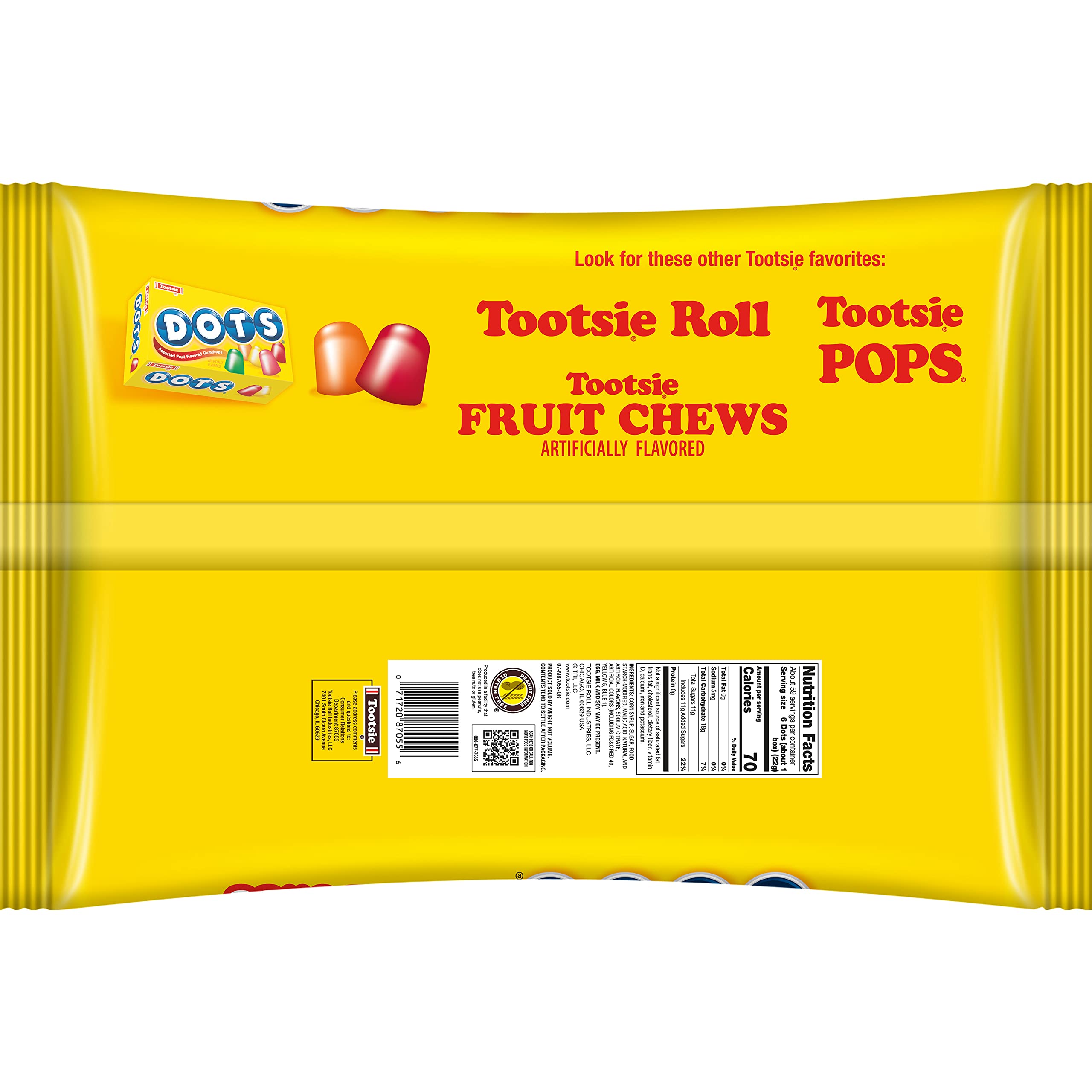 DOTS Original Gummy Candy - 55ct Individually Wrapped Mini Candy Box (Cherry, Lime, Orange, Lemon & Strawberry Flavors) - Gluten Free, Kosher, Peanut Free Gumdrops - Perfect for Halloween, Party Favors & Office Snacks