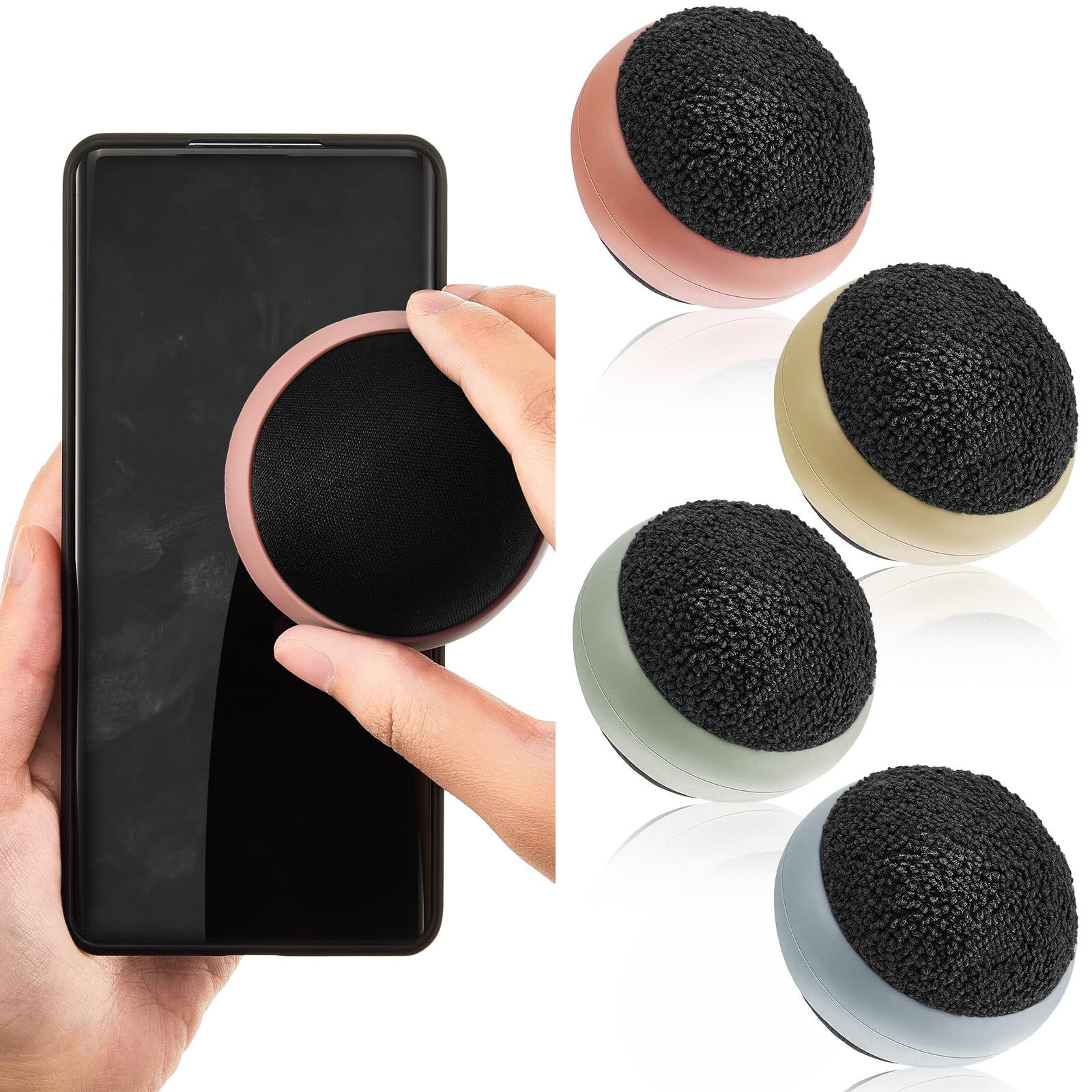 Suclain 4 Pack Microfiber Screen Cleaner Balls - Easter Gift for Phone, Laptop, Monitor, Car Touchscreen - Reusable Dust & Fingerprint Remover for Graduation, Office, Home & Travel Use