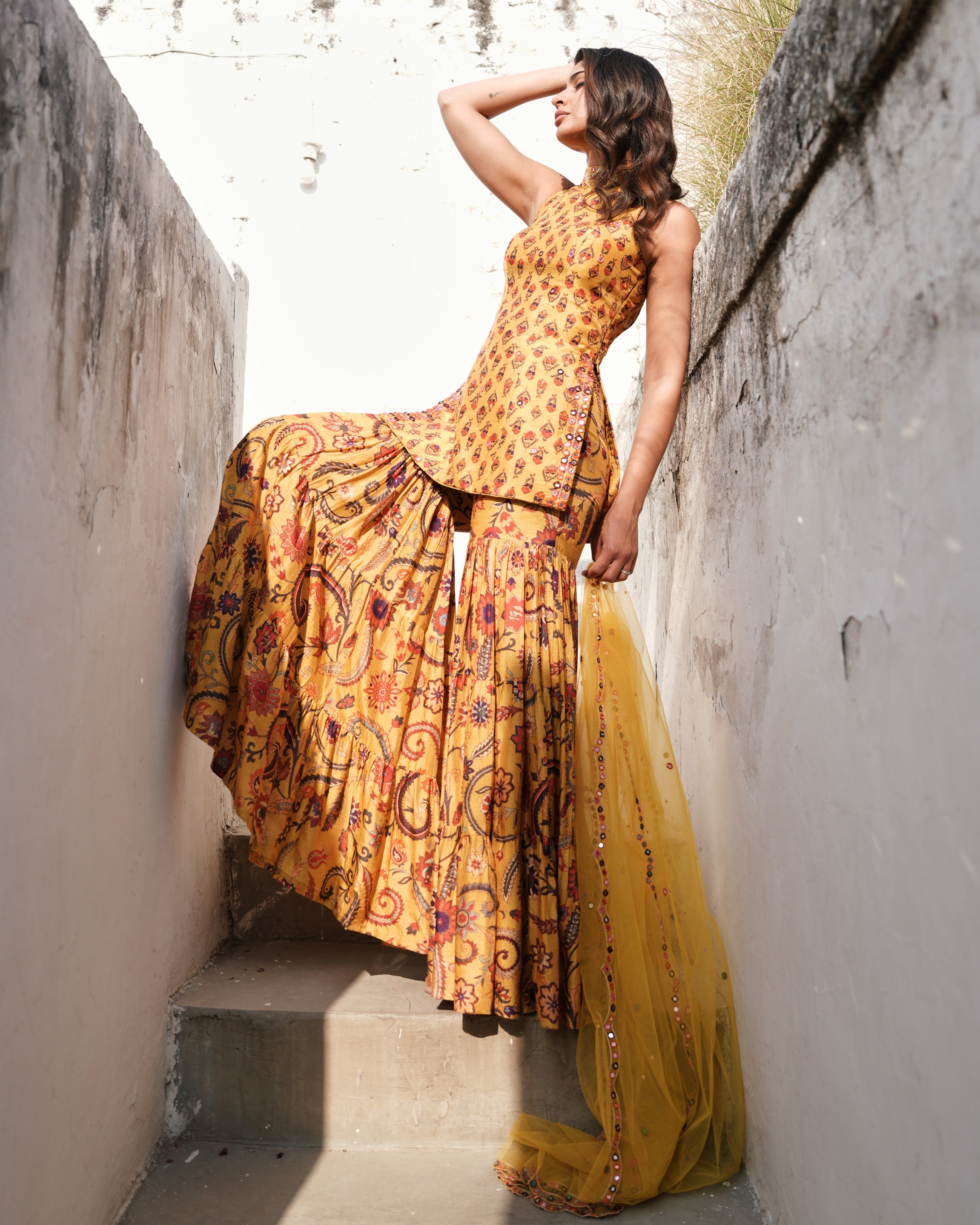 Elegant Aiza Sharara Set for Women - Stylish Pakistani/Indian Party Wear - Perfect for Weddings, Festivals & Special Occasions