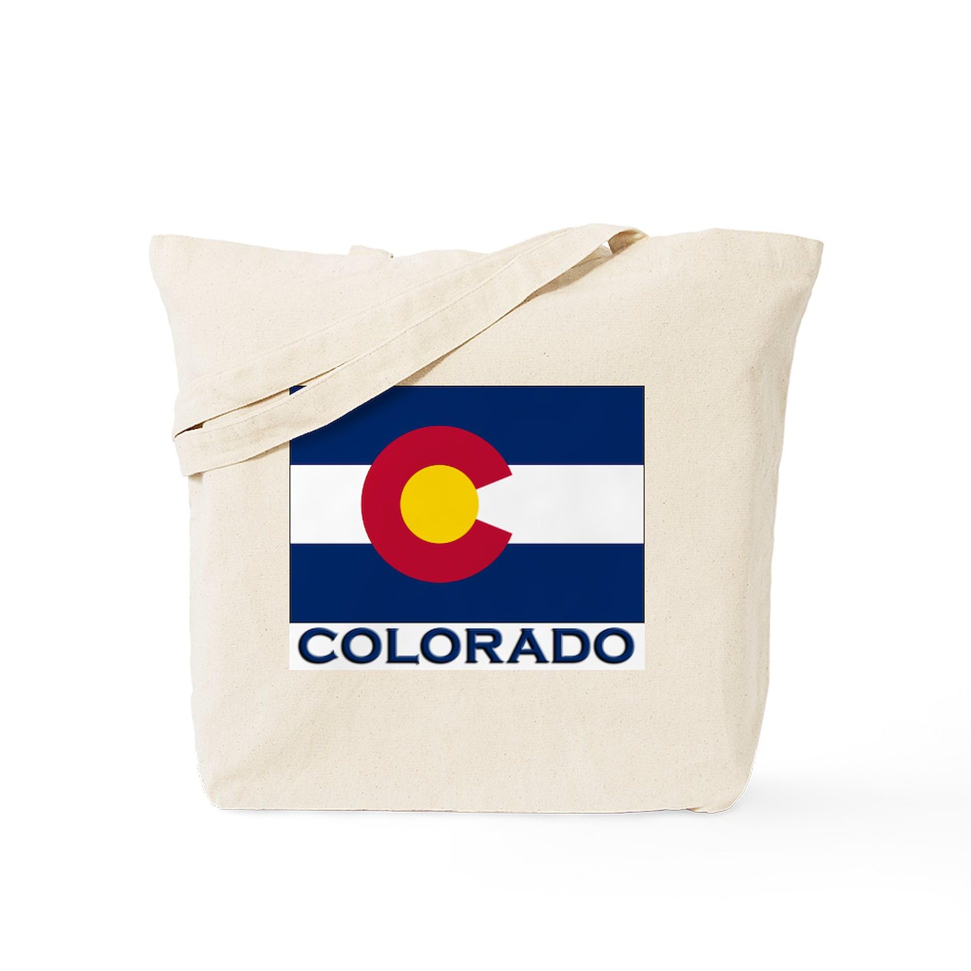 Colorado Flag Tote Bag - Natural Canvas Reusable Shopping Bag for Groceries, Beach & Travel | CafePress Merchandise