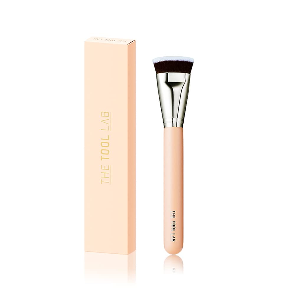THE TOOL LAB 101 Multitasker Foundation Brush - Flat Top for Liquid & Cream Makeup - Professional Buffing & Stippling