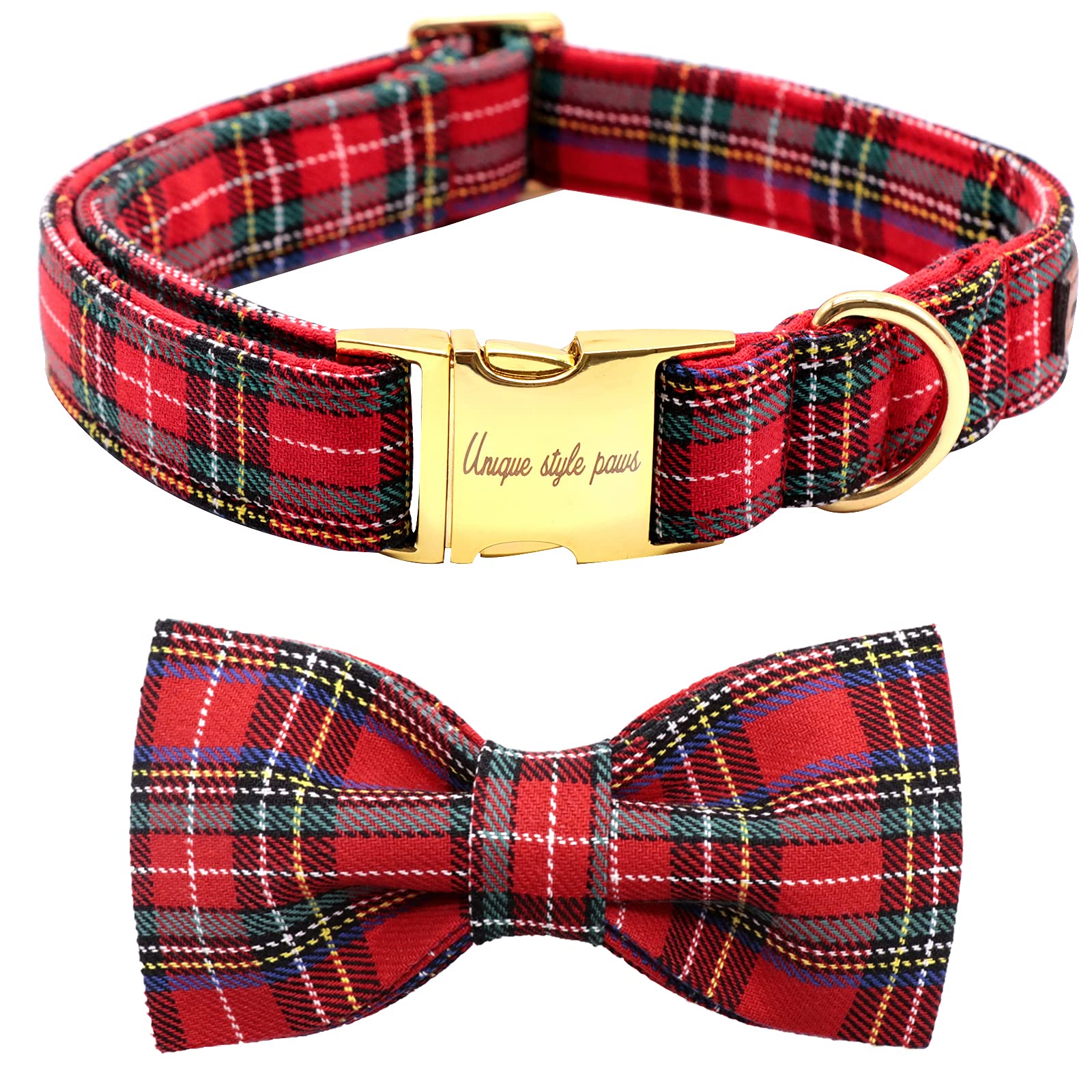 Stylish Adjustable Christmas Dog Collar with Bow Tie - Perfect for Small, Medium & Large Dogs - Great for Holiday Photos & Festive Parties