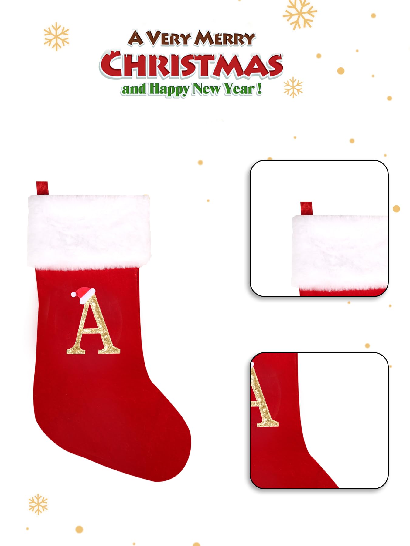 20 Inch Super Soft Plush Personalized Christmas Stockings with Embroidered Letters - Rustic Xmas Decor for Fireplace, Holiday Home Decor, and Festive Gift Giving