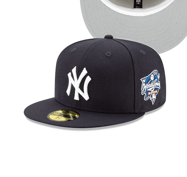 MLB New York Yankees 2000 World Series 5950 Wool Fitted Cap - Official MLB Licensed Baseball Hat for Men & Women - Perfect for Games, Sports, and Casual Wear