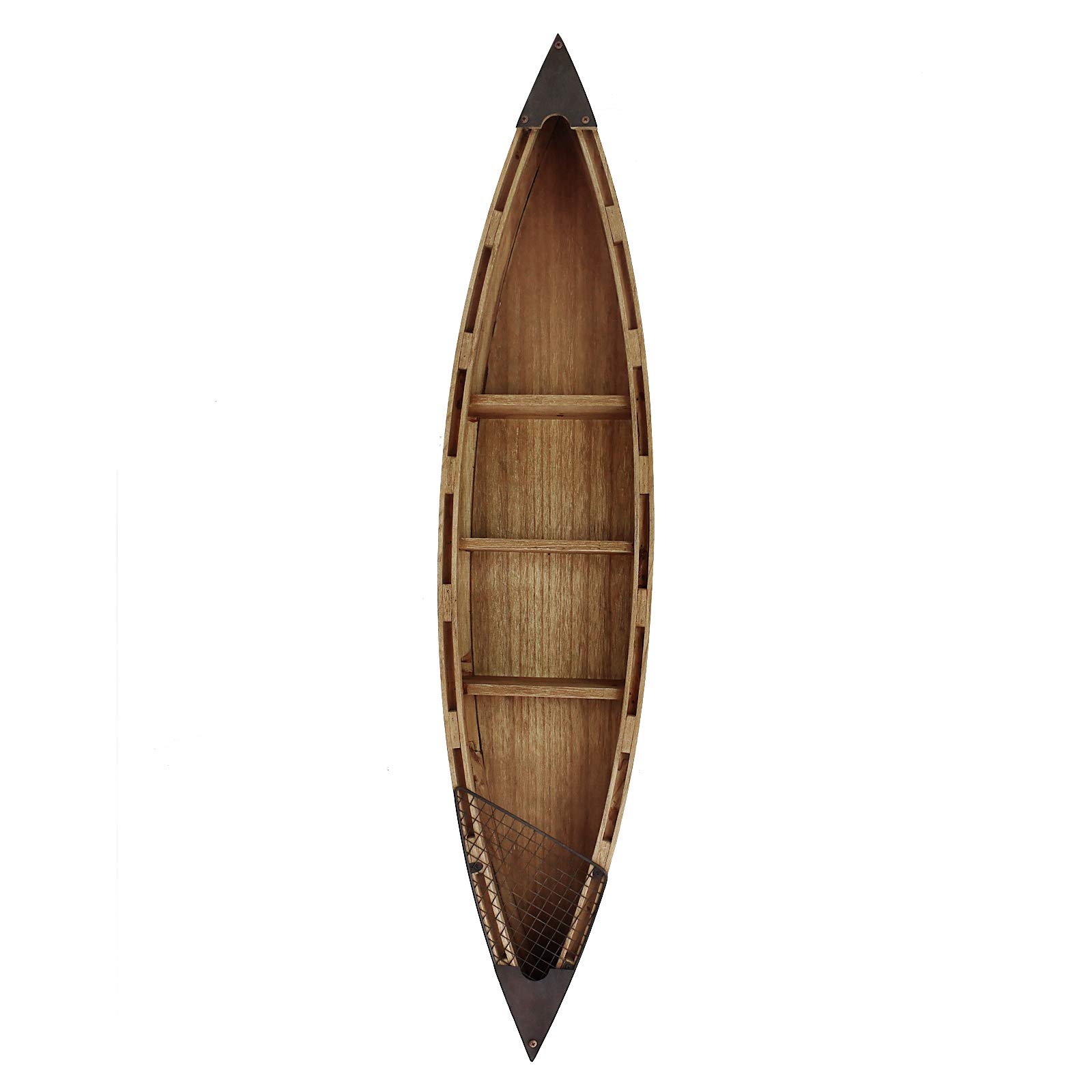 Rustic Nautical Wooden Boat Wall Decor - Handcrafted Hanging Boat Sculpture for Beach Theme Home, Bathroom, Bedroom & Lake House | Coastal Cottage Decor, Perfect for Seaside Living Rooms, Porches & Vacation Homes