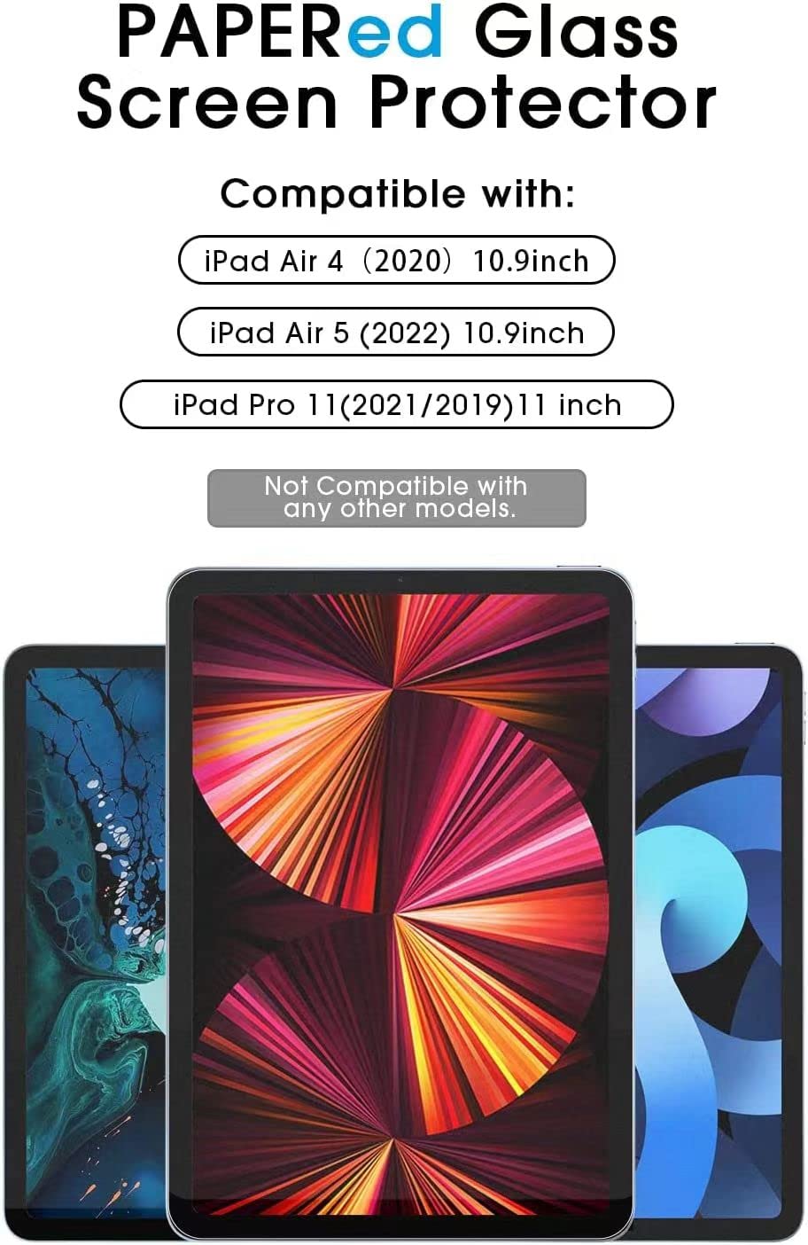 amFilm 2-Pack Matte Paper-Feel Screen Protector for iPad Pro 11 (2021/2022) & iPad Air 5/4 (2020/2022) - Anti-Glare Tempered Glass with Paper Texture - Perfect for Drawing, Note-Taking & Reading in Sunlight