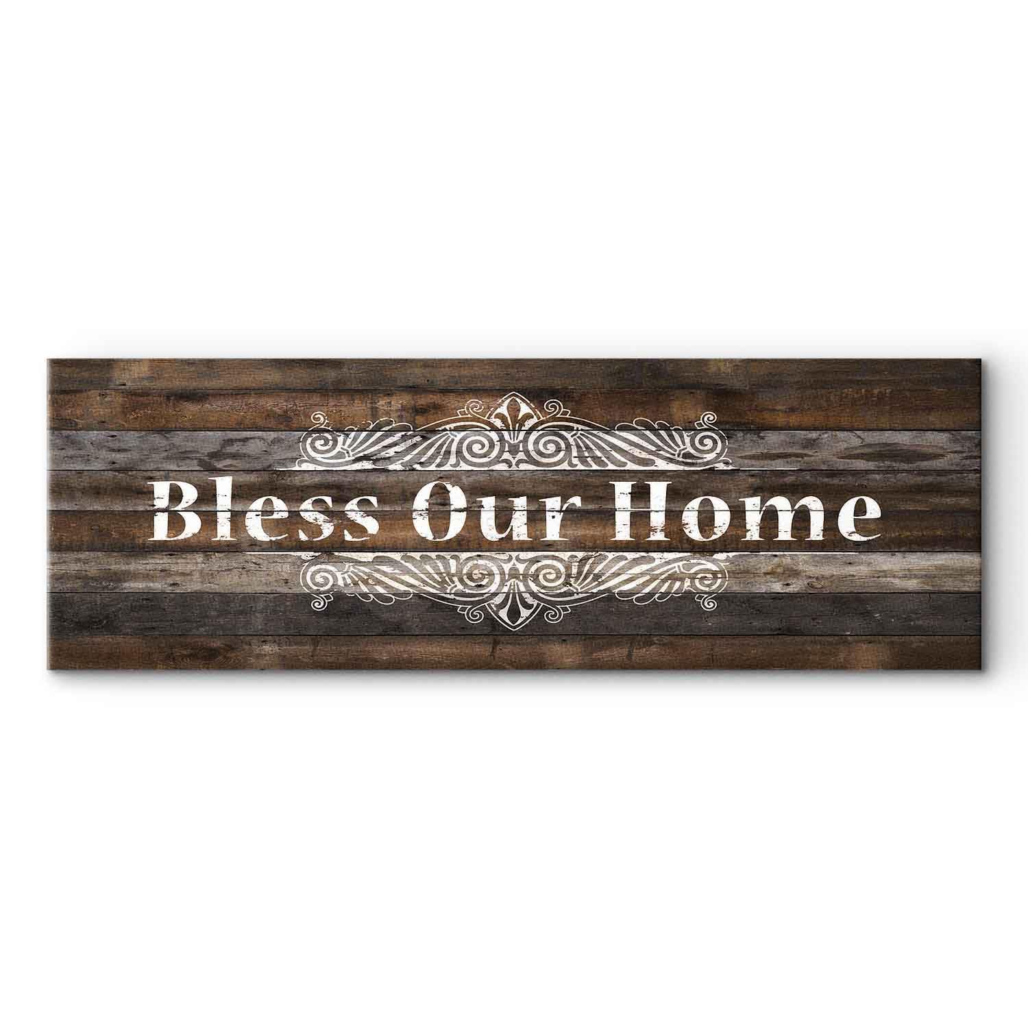 Artgeist Framed Canvas Wall Art Print - 53x18 Inches Inspirational Quote Home Decor, Stretched Picture Painting for Living Room, Bedroom & Office - Faux Wood Design (Style m-A-0959-b-a)