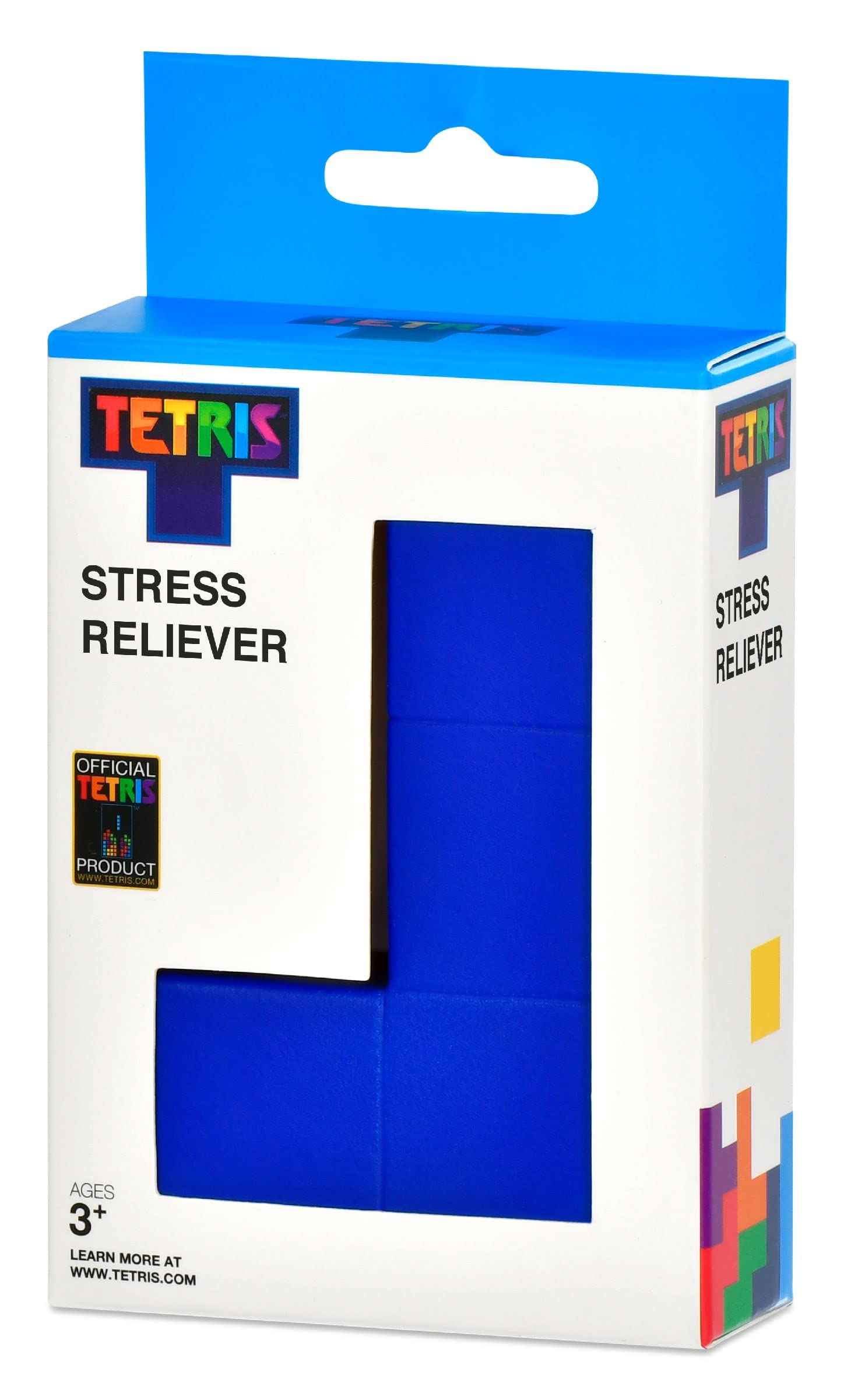 iScream Fizz Creations Tetris Squishy Stress Ball - Blue Block Puzzle Game Toy for Anxiety Relief & Focus - Perfect for Office, School, Travel & Gaming Stress Relief