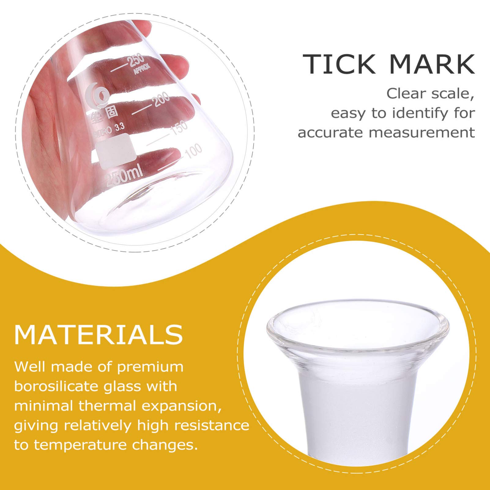1pc Flask Laboratory Supplies - High-Quality Glassware for Chemistry Experiments, Science Labs & Research - Perfect for Mixing, Heating & Measuring Liquids