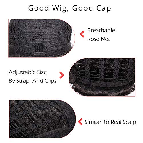 Short Synthetic Wigs with Bangs for Black Women - Mixed Brown Hairstyles | Heat Resistant & Natural Look | Perfect for Cosplay, Daily Wear & Special Occasions (NAS-7266)
