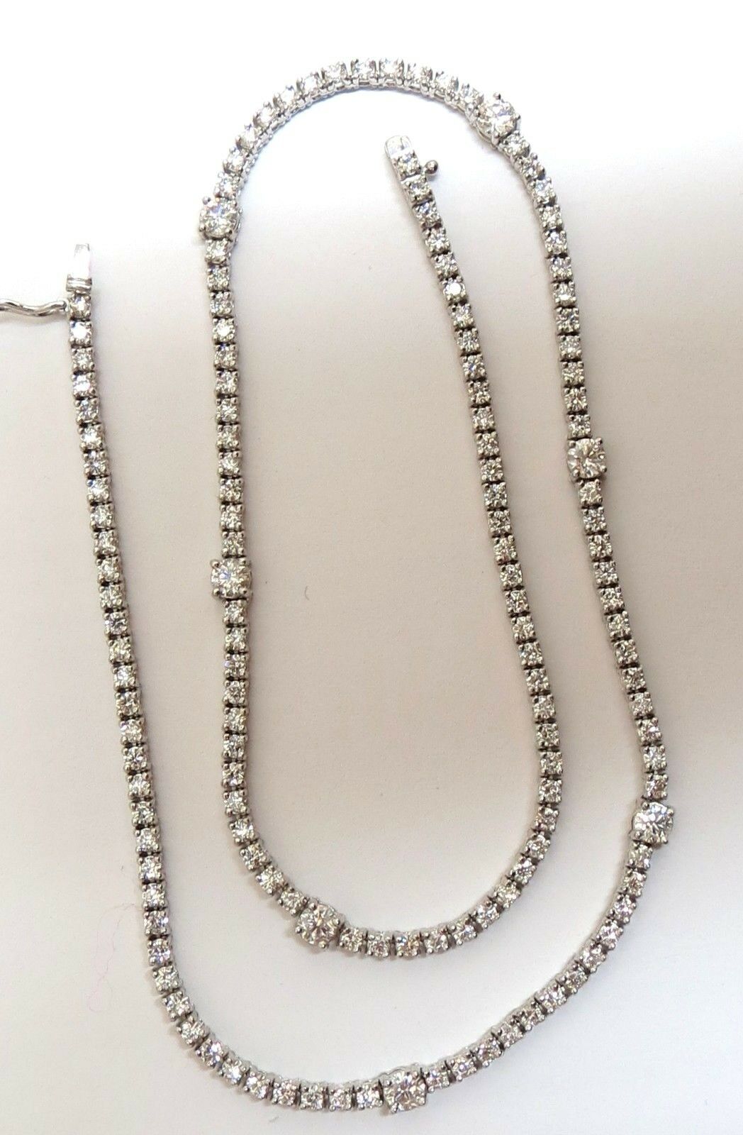 8.00ct Round Diamond Eternity Riviera Necklace in 14K Gold with 7 Spacers & 149 Diamonds – Perfect for Weddings, Anniversaries & Special Occasions